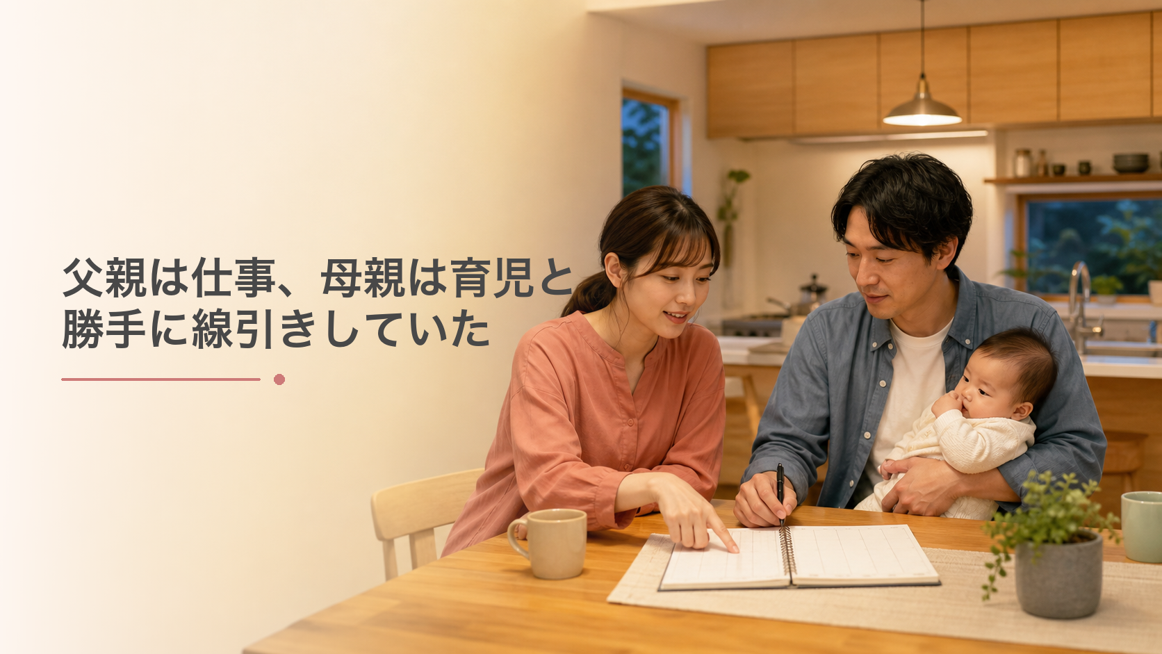 子供のことは2人のこと！父親は仕事、母親は育児と勝手に線引きしていた