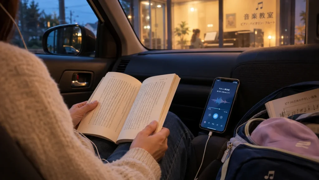 車内で本を読む、音声学習